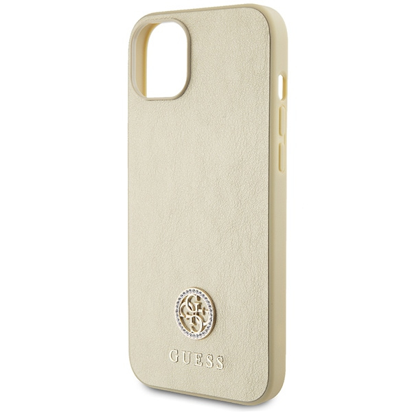 Guess GUHCP15SPS4DGPD iPhone 15 / 14 / 13 6.1" złoty/gold hardcase Leather 4G Metal Logo Strass