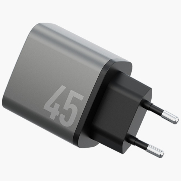 Ładowarka sieciowa Energea Ampcharge     GaN45 2xUSB-C PD/PPS/QC3.0 45W szary
