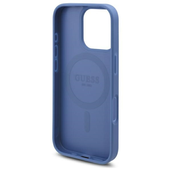 Guess GUHMP16XP4ROPEMCB iPhone 16 Pro    Max 6.9" niebieski/blue hardcase 4G Flowers Print MagSafe