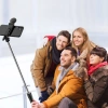 Selfie stick WR1YXS telescopic tripod 0.71m with round lamp - black