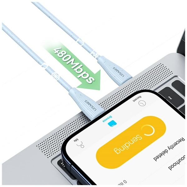 Kabel USAMS Green Series SJ717 30W USB-C do Lightning 1m różowy