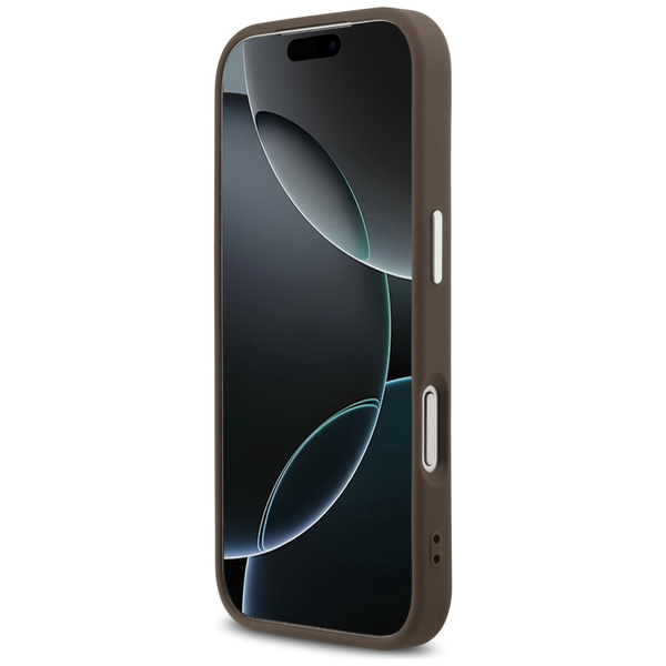 Etui Guess 4G Triangle Logo MagSafe do   iPhone 17 Pro brązowy srebrny