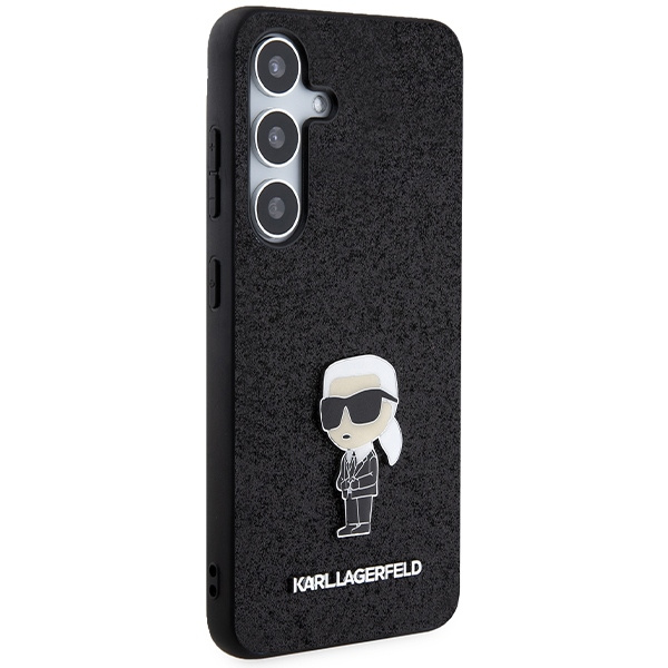 KARL LAGERFELD KLHCS24SGKNPSK S24 S921 CZARNY/BLACK HARDCASE FIXED GLITTER IKONIK LOGO PIN