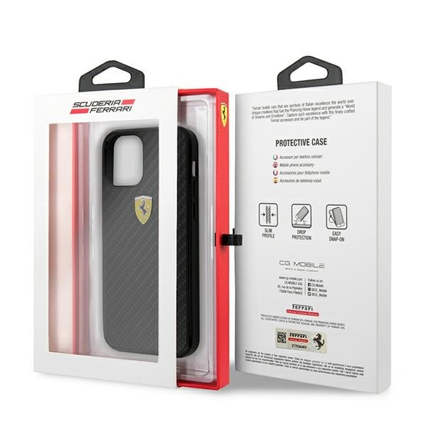 Etui Ferrari On Track Real Carbon na iPhone 12 mini - czarne