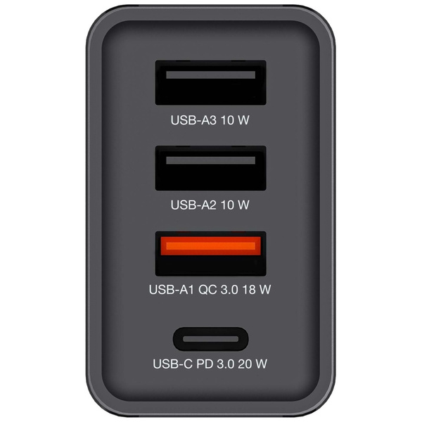 Verbatim Ładowarka sieciowa 30W 3xUSB-A/USB-C PD 3.0 CHR-30EU2 czarny/black 49700