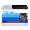 Baseus Qpow power bank 10000mAh wbudowany kabel USB Typu C 22.5W Quick Charge SCP AFC FCP fioletowy (PPQD020105)