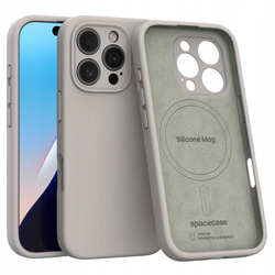 Spacecase Etui Silicone Mag iPhone 16 Pro stone