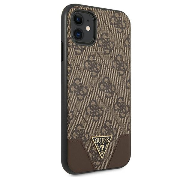Guess GUHCN61PU4GHBR iPhone 11 6,1" / Xr6,1" brązowy/brown hardcase 4G Triangle Collection