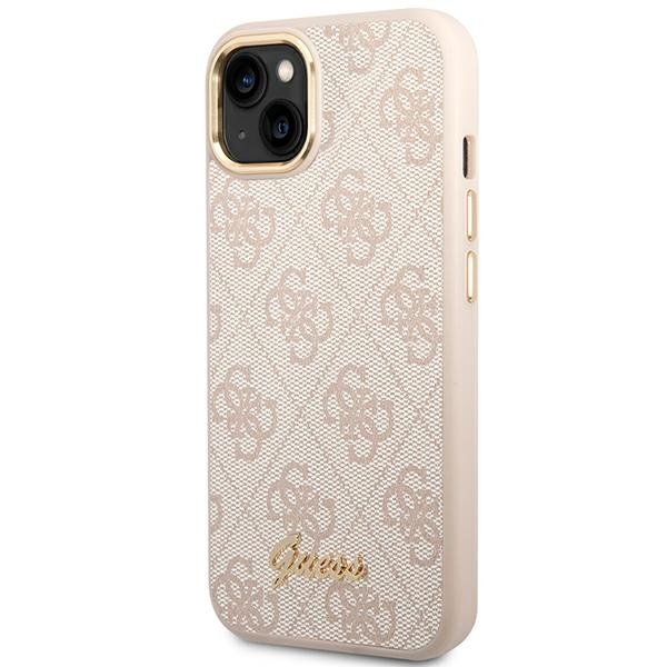 Guess GUHCP14MHG4SHP iPhone 14 Plus/ 15 Plus 6.7" różowy/pink hard case 4G Vintage Gold Logo