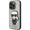 KARL LAGERFELD KLHCP14LGFKPG IPHONE 14 PRO 6,1" HARDCASE SREBRNY/SILVER GLITTER FLAKES IKONIK