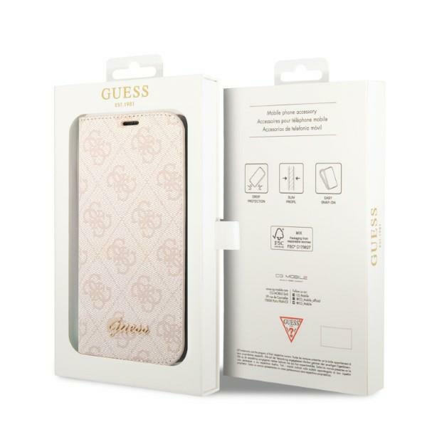 Guess GUBKP14MHG4SHP iPhone 14 Plus / 15 Plus 6.7" różowy/pink book 4G Vintage Gold Logo