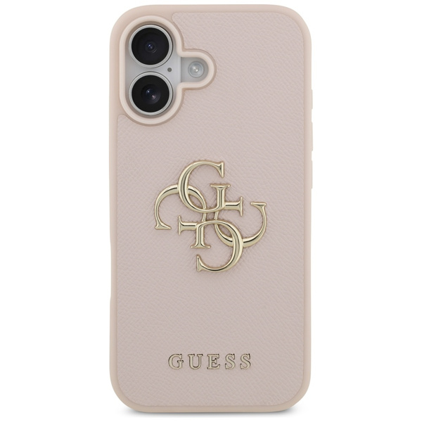 Etui Guess Grained Big 4G & Classic Logo do iPhone 17 różowy