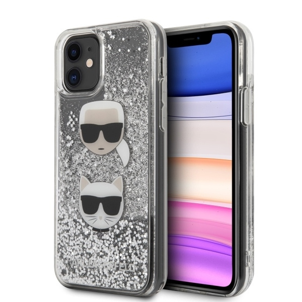 KARL LAGERFELD KLHCN61KCGLSL IPHONE 11 / XR 6,1" HARDCASE SREBRNY/SILVER GLITTER KARL&CHOUPETTE