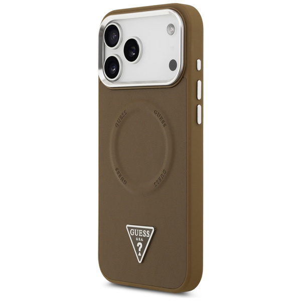Etui Guess Triangle Logo MagSafe do      iPhone 17 Pro Max brązowy