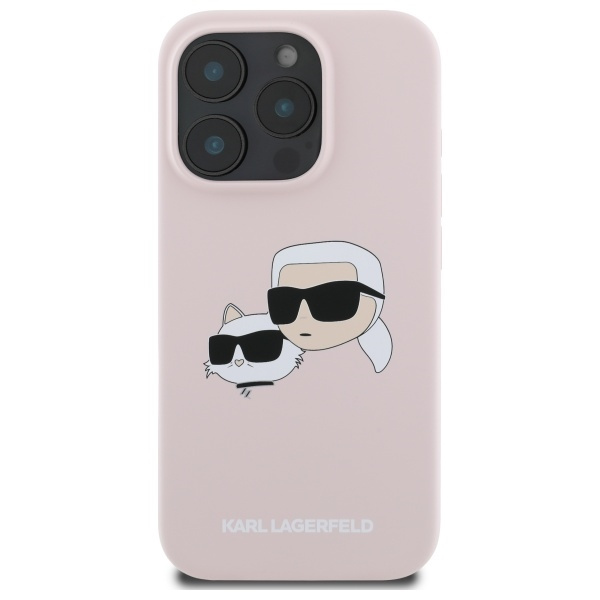 Karl Lagerfeld KLHMP16LSKCHPPLP iPhone 16 Pro różowy/pink HC MagSafe Sil Double Heads Print