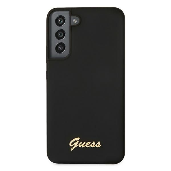Guess GUHCS22MLSLMGBK S22+ S906 czarny/black hardcase Silicone Script Metal Logo