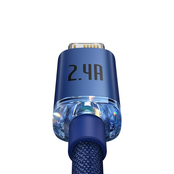 Baseus Crystal Shine Series cable USB cable for fast charging and data transfer USB Type A - Lightning 2.4A 2m blue (CAJY000103)