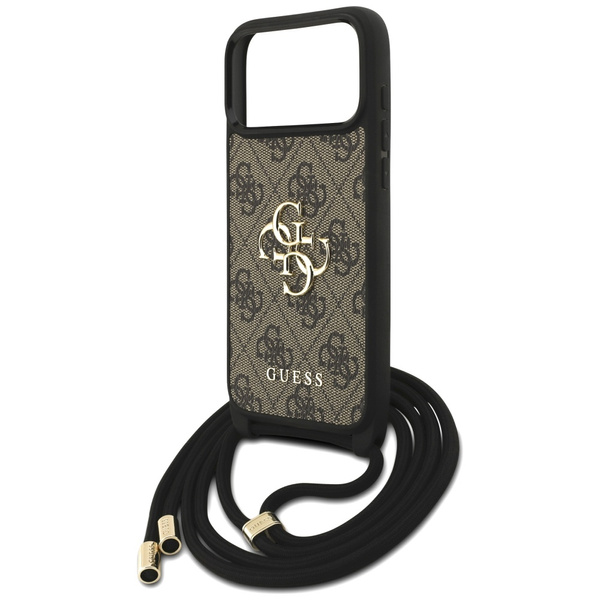 Etui Guess 4G Big Logo Cord Stap         Crossbody do iPhone 17 Pro Max brązowy