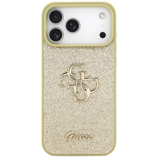 Etui Guess Fixed Glitter Big 4G do       iPhone 17 Pro Max złoty