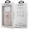 Etui Karl Lagerfeld Silicone             Karl&Choupette Ring MagSafe do iPhone 17 Pro różowy