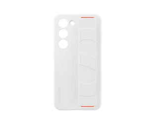 Samsung Silicone Grip Cover etui Samsung Galaxy S23 silikonowy pokrowiec z paskiem na rękę białe (EF-GS911TWEGWW)