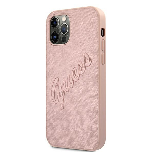 Guess GUHCP12LRSAVSRG iPhone 12 Pro Max6,7" różowy/pink hardcase Saffiano Vintage Script