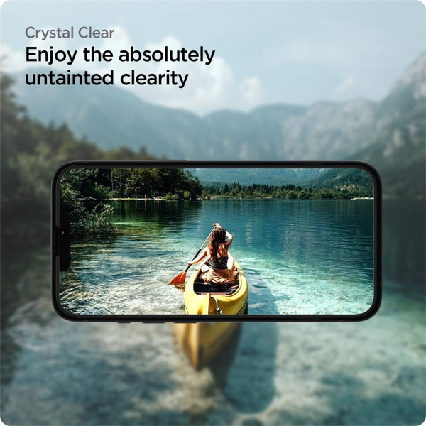 Szkło hartowane Spigen ALM Glass FC na iPhone 13 / 13 Pro / 14 - czarne