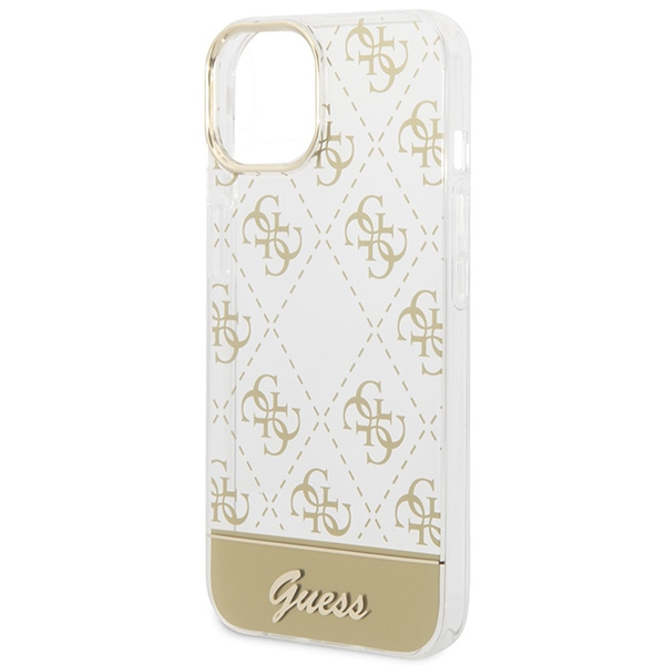 Guess GUHCP14MHG4MHG iPhone 14 Plus / 15 Plus 6.7" złoty/gold hardcase 4G Pattern Script