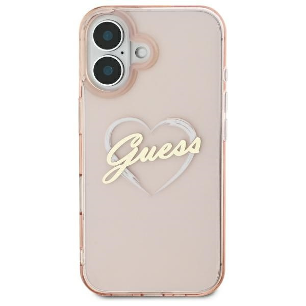 Guess GUHCP16SHCHGSPP iPhone 16 6.1" różowy/pink hardcase IML Heart