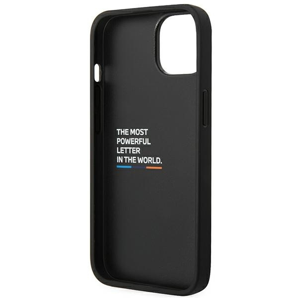 Etui BMW Leather Stamp Tricolor na iPhone 14 Plus - czarne