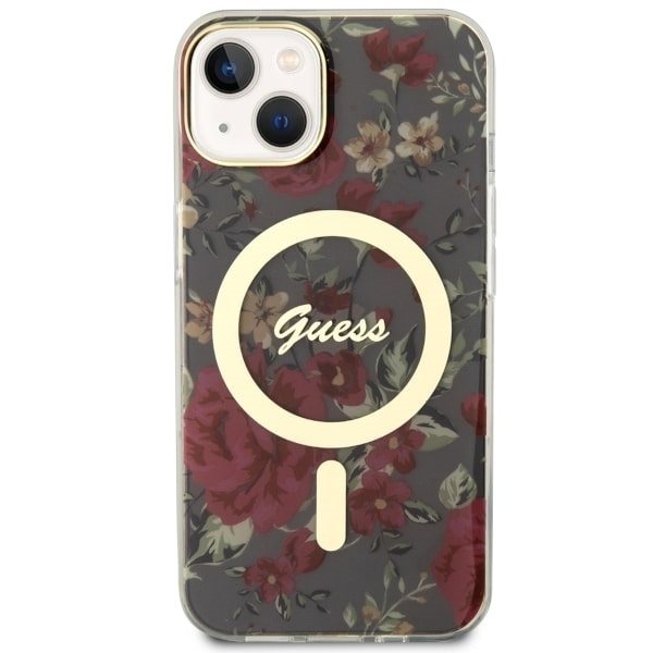 GUESS GUHMP14MHCFWSA IPHONE 14 PLUS / 15 PLUS 6.7 "GREEN / KHAKI HARDCASE FLOWER MAGSAFE