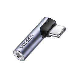Adapter Ugreen AV154 80384 USB-C (męski) kątowy / mini jack  3.5mm (żeński) - szary