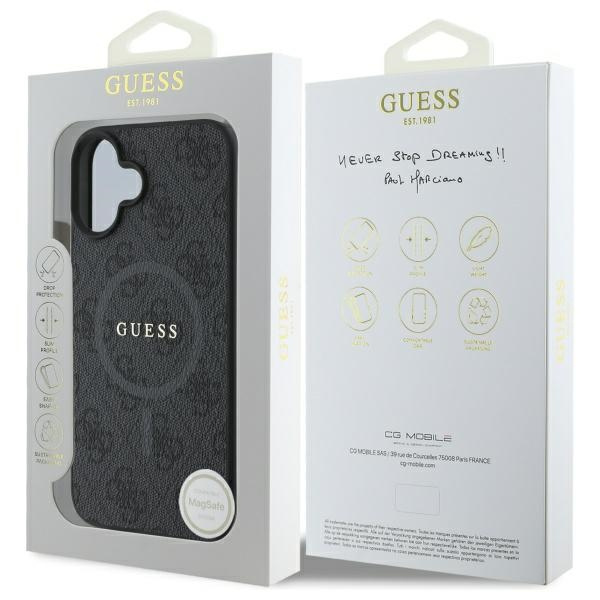 Guess GUHMP16SG4GFRK iPhone 16 6.1" czarny/black hardcase 4G Ring Classic Logo MagSafe