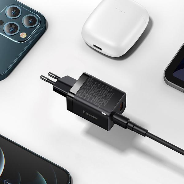 Baseus Super Si Pro USB / USB Type C Fast Charger 30W Power Delivery Quick Charge white (CCSUPP-E02)