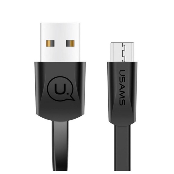 USAMS KABEL PŁASKI U2 MICROUSB 1,2M CZARNY /BLACK SJ201MIC01 (US-SJ201)