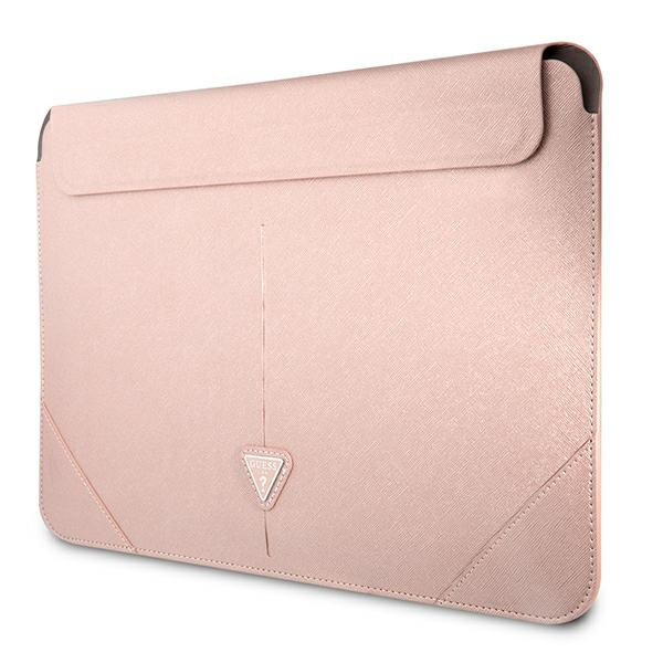 Guess Sleeve GUCS16PSATLP 16" różowy/pink Saffiano Triangle Logo