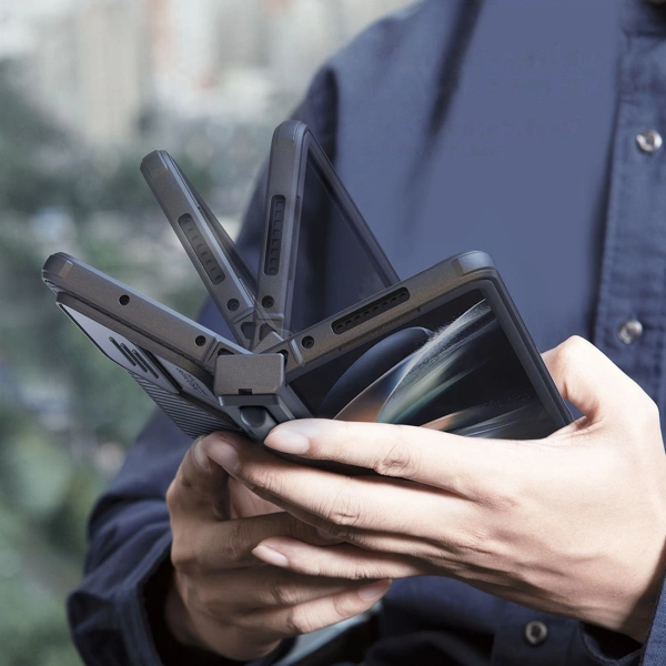 Nillkin CamShield Pro Case (suit) case for Samsung Galaxy Z Fold 4 cover with camera cover stand blue