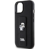 Karl Lagerfeld Gripstand Saffiano Karl&amp;Choupette Pins case for iPhone 15 - black