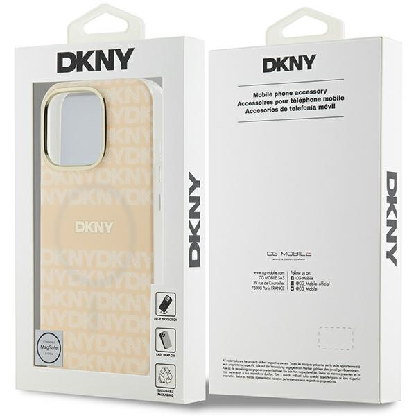 DKNY DKHMP16LHRHSEP iPhone 16 Pro 6.3"różowy/pink hardcase Repeat texture patern & Stripe MagSafe