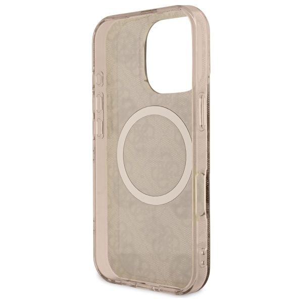 Guess GUHMP16LH4PYEEW iPhone 16 Pro6.3" brązowy/brown hardcase IML Peony On 4G Background MagSafe