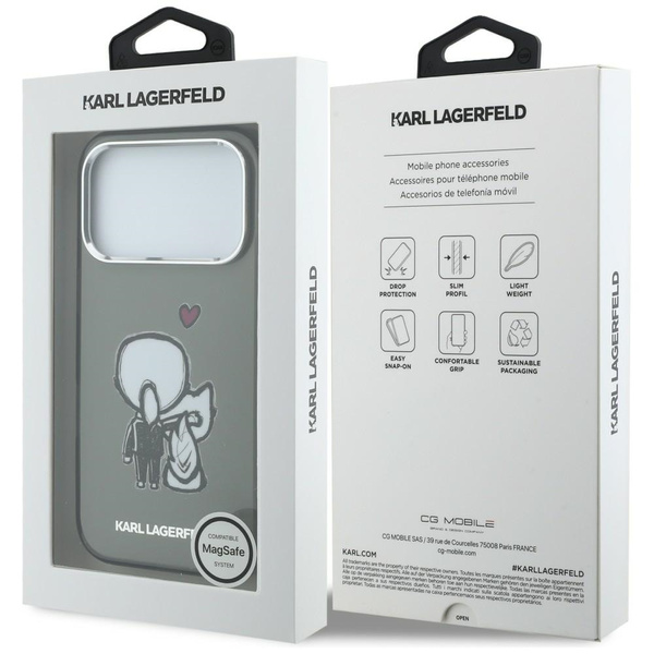 Etui Karl Lagerfeld Karl & Choupette     Back MagSafe do iPhone 17 Pro czarny