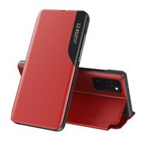 ECO LEATHER VIEW CASE ELEGANT BOOKCASE TYPE CASE WITH KICKSTAND FOR SAMSUNG GALAXY A72 4G RED