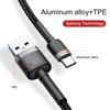 Kabel Baseus Cafule USB-A / USB-C QC 3.0 3A 0.5 m - czarno-szary