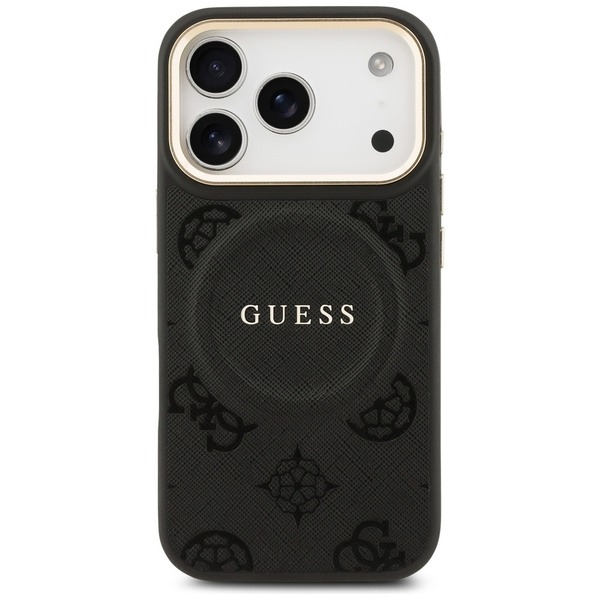 Etui Guess Peony Hot Stamp MagSafe do    iPhone 17 Pro czarny