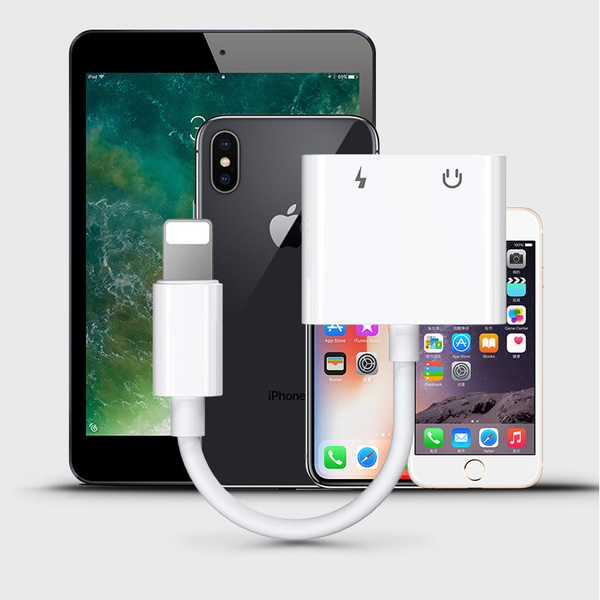 JOYROOM LIGHTNING - LIGHTNING / 3,5 MM MINI JACK HEADPHONE ADAPTER AUDIO AND CHARGING WHITE (S-Y104)