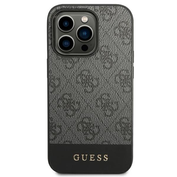 Guess GUHCP14XG4GLGR iPhone 14 Pro Max6,7" szary/grey hard case 4G Stripe Collection