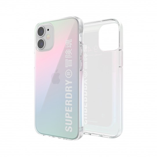 ETUI SUPERDRY SNAP CASE CLEAR IPHONE 12 MINI HOLOGRAFICZNY