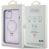 Guess GUHMP15MHRSGSU iPhone 15 Plus / 14 Plus 6.7" fioletowy/purple hardcase Ring Stand Script Glitter MagSafe