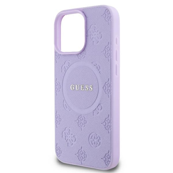 Guess GUHMP16LPSAPSMEU iPhone 16 Pro6.3" fioletowy/purple hardcase Saffiano Peony Classic Logo MagSafe