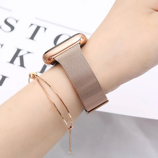 TECH-PROTECT THIN MILANESE APPLE WATCH 4 / 5 / 6 / 7 / 8 / 9 / SE (38 / 40 / 41 MM) ROSE GOLD